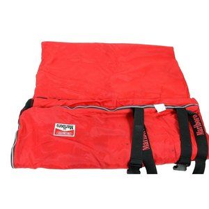 Vintage Marlboro Unlimited Sleeping Bag Camping Red Buffalo Check Flannel Nylon